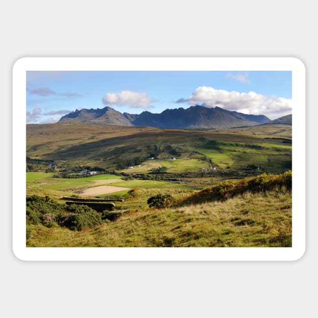 Looking towards the Black Cuillins - Isle of Skye, Scotland Sticker by richflintphoto